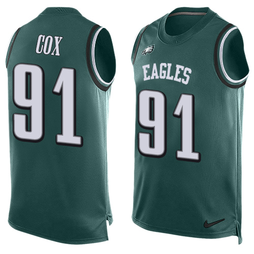 Men's Limited Fletcher Cox Nike Jersey Midnight Green - #91 Player Name & Number Tank Top NFL Philadelphia Eagles